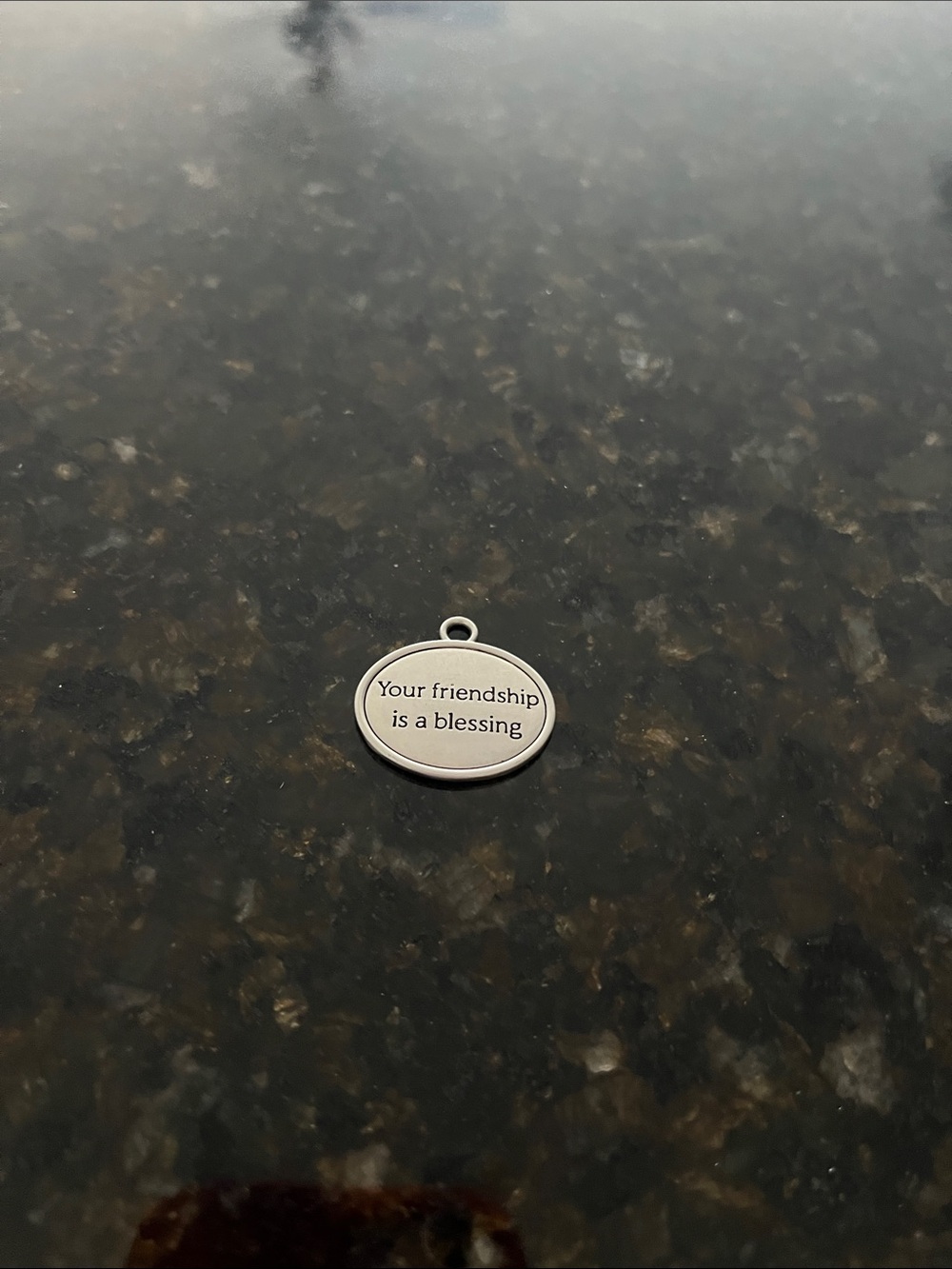 'Your friendship is a blessing' Silver Pendant Charm